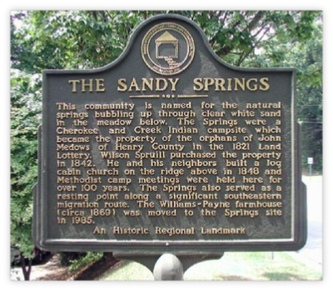 Picture of the a Sandy Springs Historical Marker